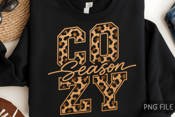 Download Cozy Season Leopard PNG, Retro Design - Retro design Collection