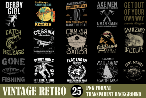 Download Vintage Retro Design Buundle Vol. 01 - Retro design Collection