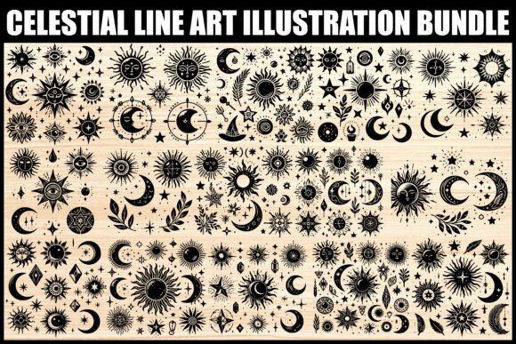 Download Celestial Sun Moon Star Clipart SVG - Clipart svg Collection