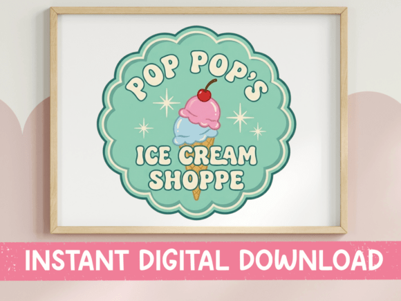 Download Pop Pop's Ice Cream Shoppe Retro Design - Premium Resources